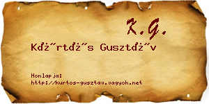 Kürtös Gusztáv névjegykártya